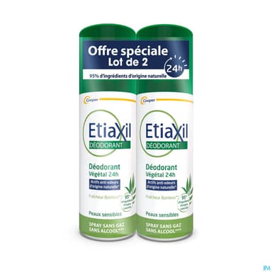 Cooper Etiaxil Deodorant Vegetal 24h Spray 100ml X2