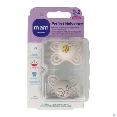 SUCET MAM PERFECT SIL 0-2M X2