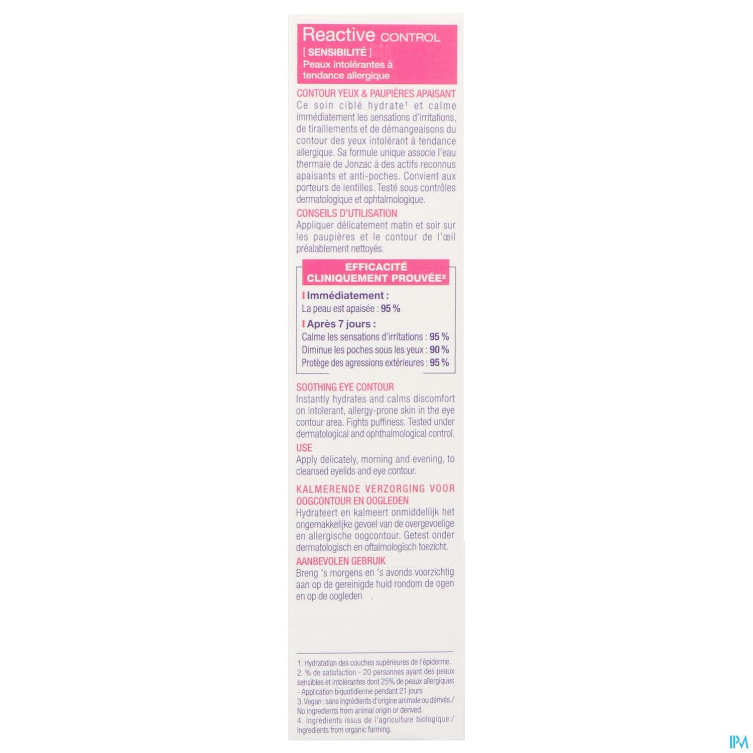 JONZAC REAC CONTROL YEUX PAUP 15ML