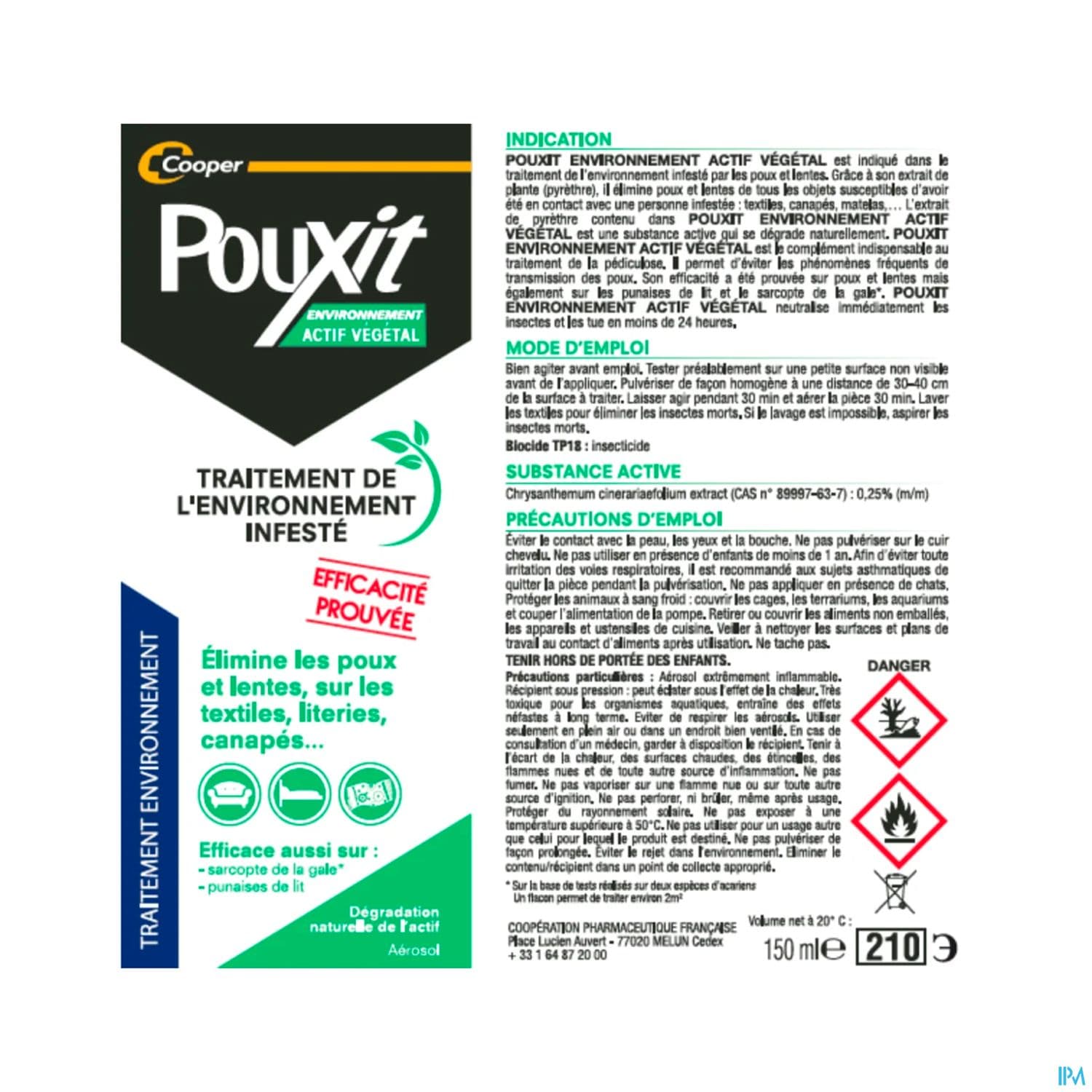 POUXIT ENV ACTIF VEGETAL 150ML