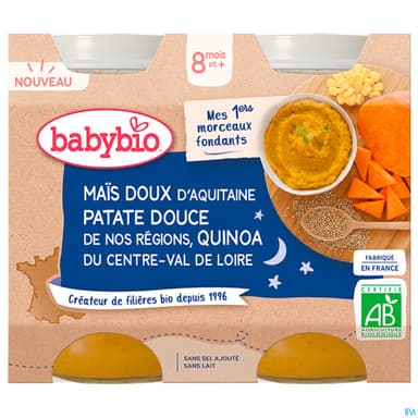 BABYBIO BON/NUIT MAIS/QUIN 2X200G