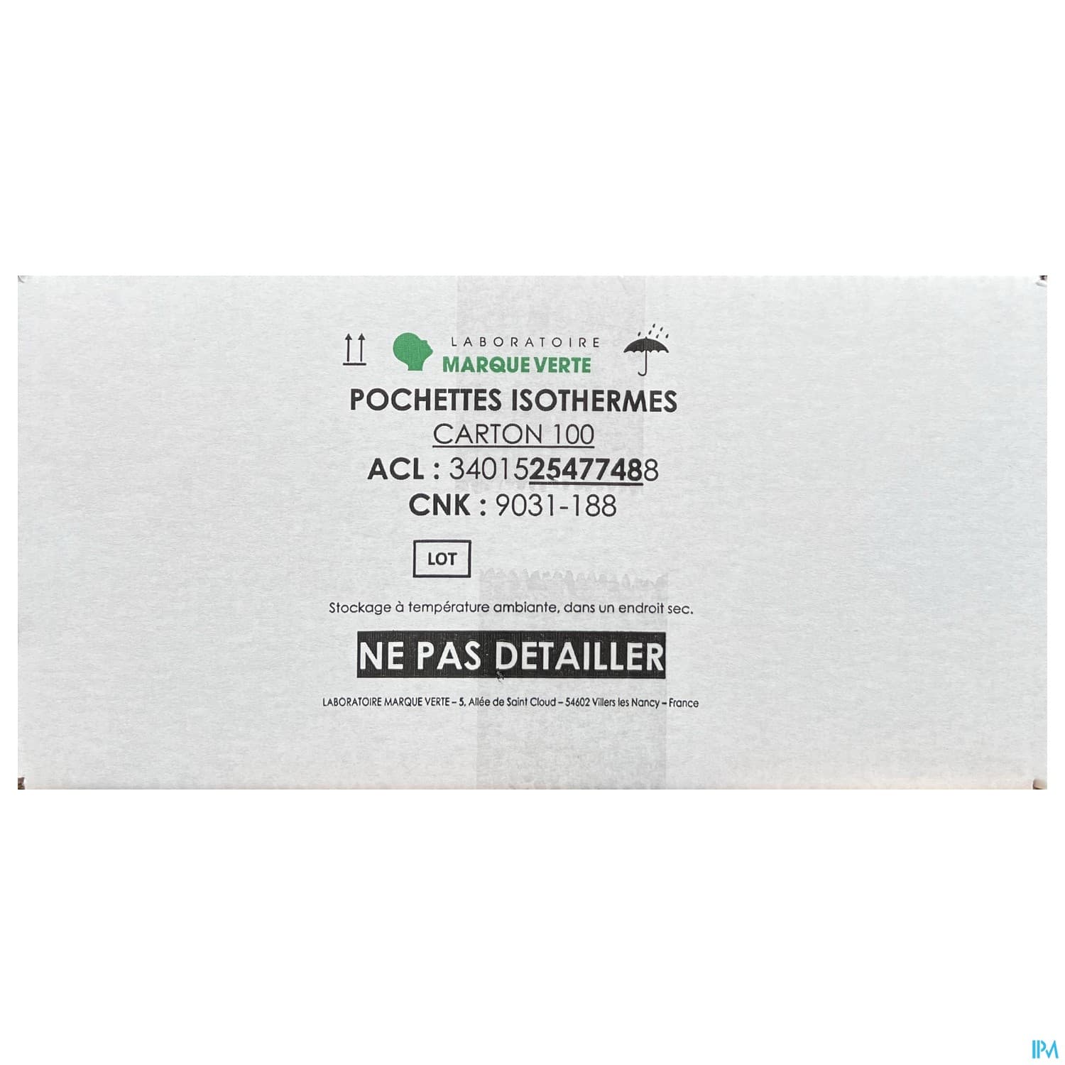 Marque Verte Poche Isotherme 20cm X 25cm 100