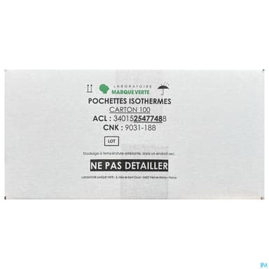 Marque Verte Poche Isotherme 20cm X 25cm 100