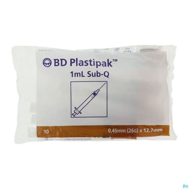 Bd Plastipak Seringue Sub-q 1ml 13mm 45/100 Mar 10