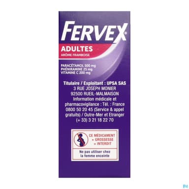 FERVEX ADULTES FRAMBOISE SACH 8