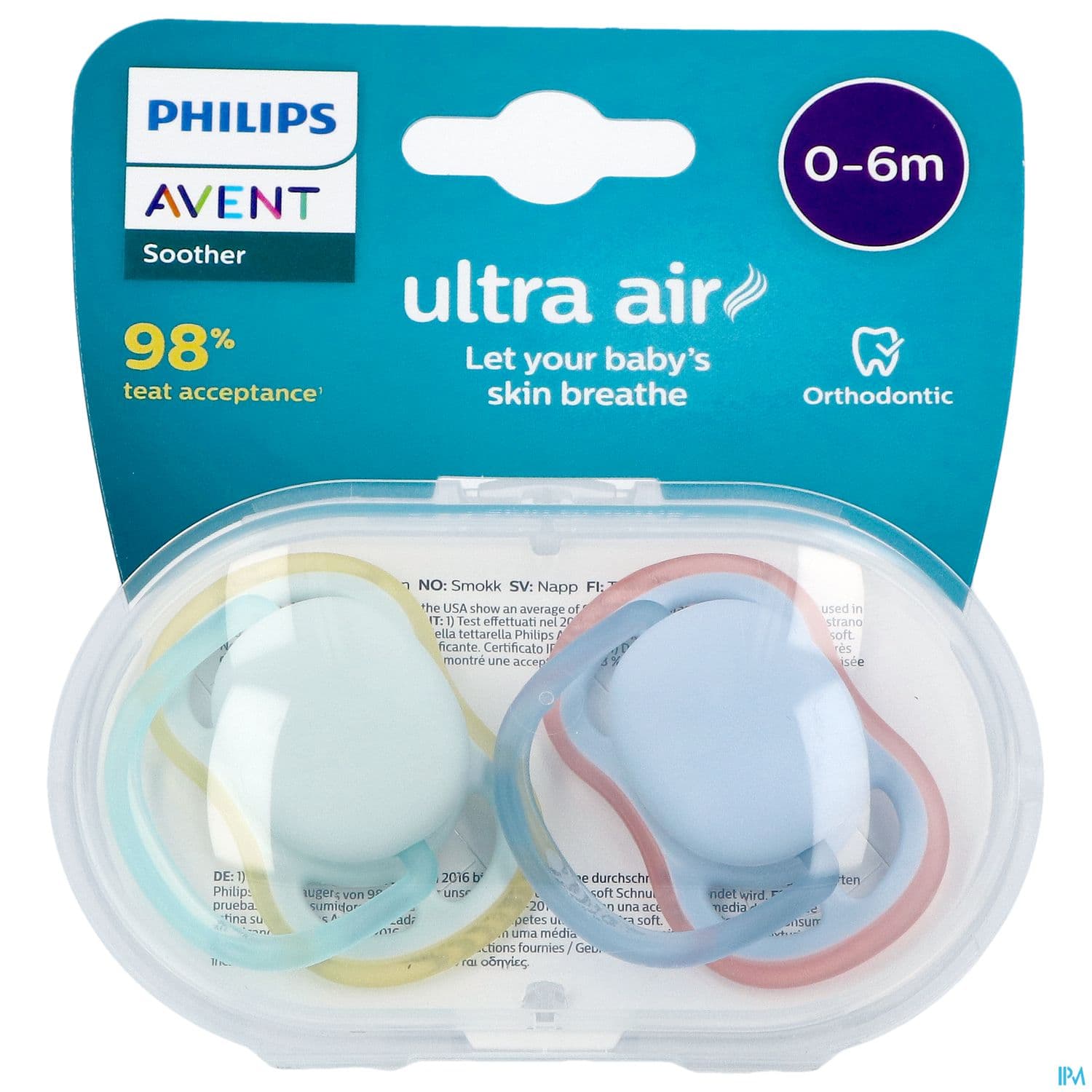 SUCET AVENT ULT AIR MIXT COUL 0-6M