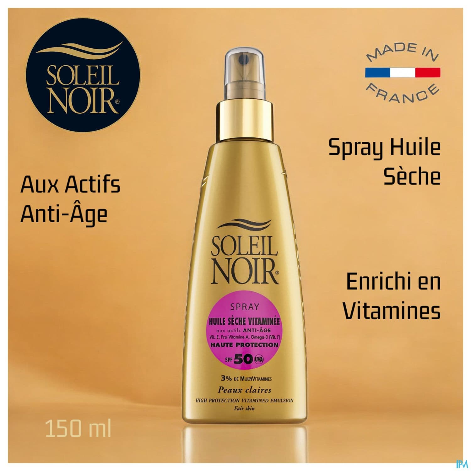 Soleil Noir Huile Seche Vitamine Ip 50 Spray 150ml