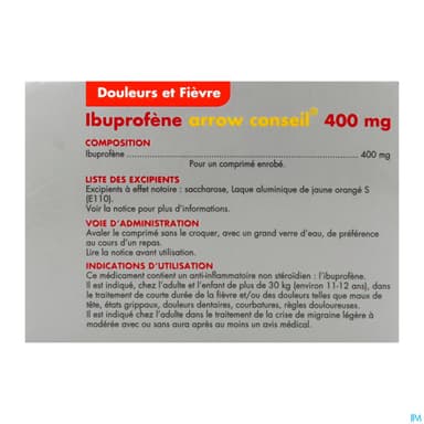 Ibuprofene Arrow Conseil 400mg Comprime Enrobe 15