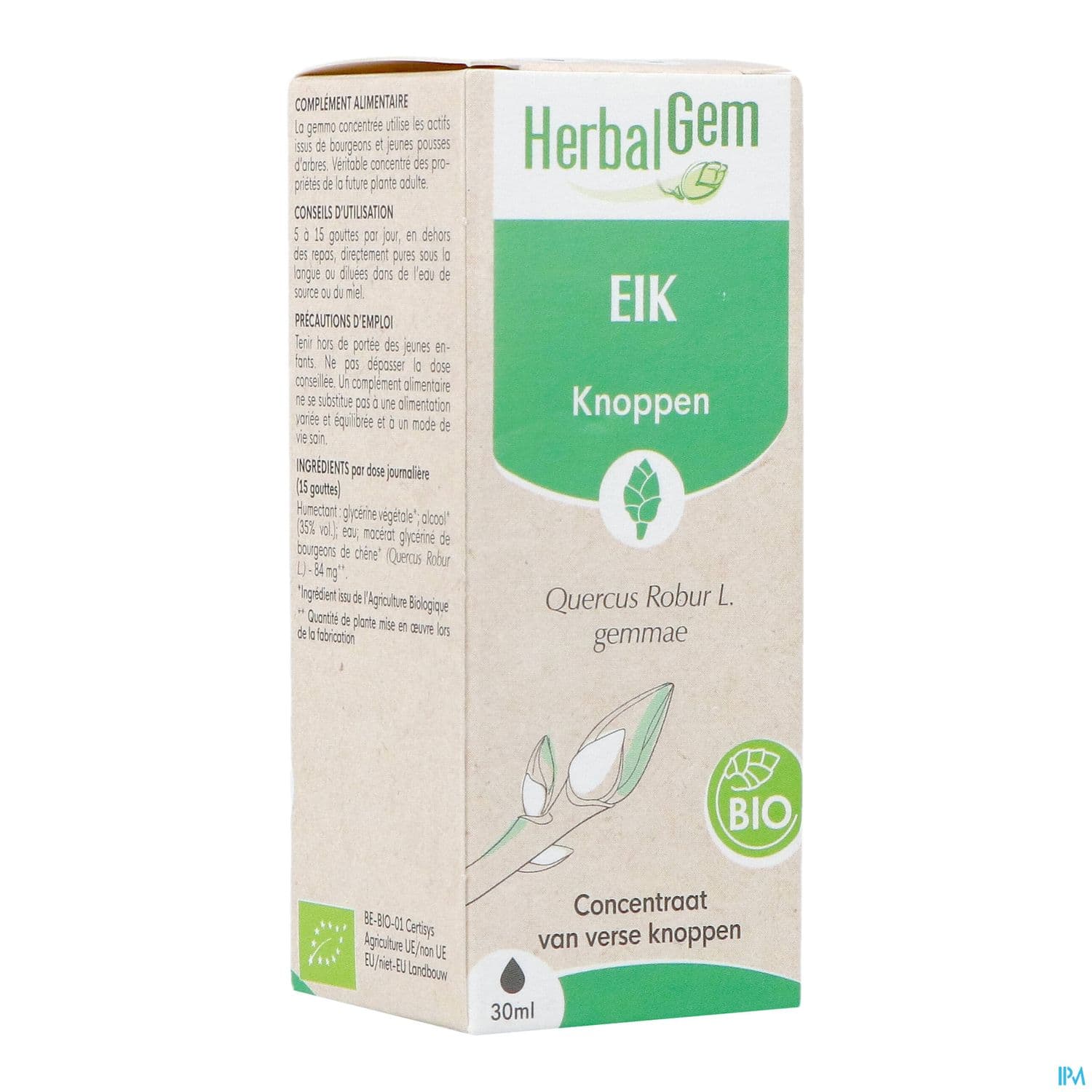 Herbalgem Chene Bourgeon Macerat Glycerin Bio 30ml
