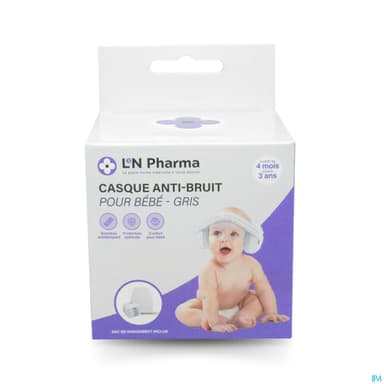L2N CASQUE A/BRUIT BEBE 3M+ GRIS