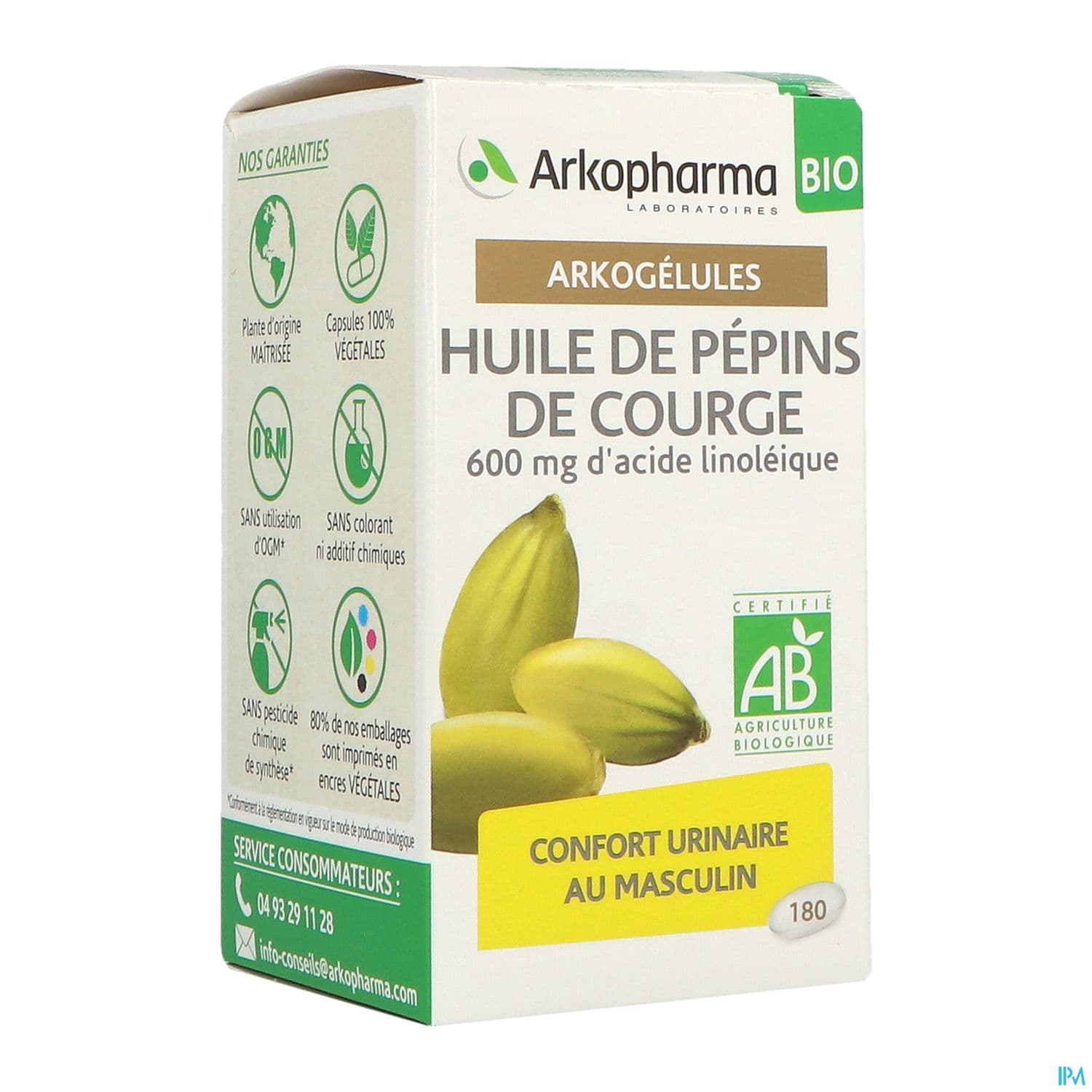 ARKOG HUILE PEP COURGE CAPS 180