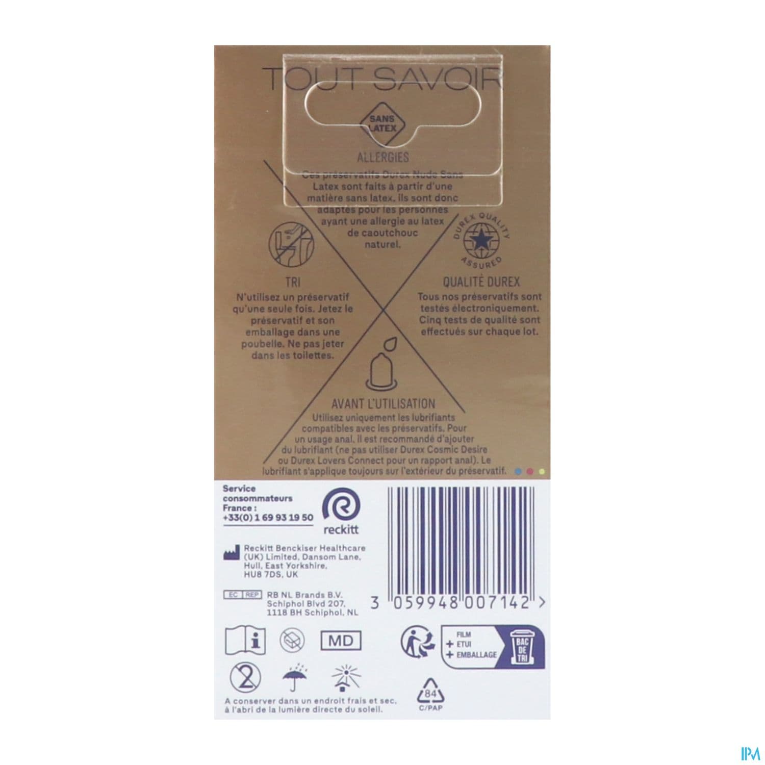 PRESERV DUREX NUDE SANS LATEX X10