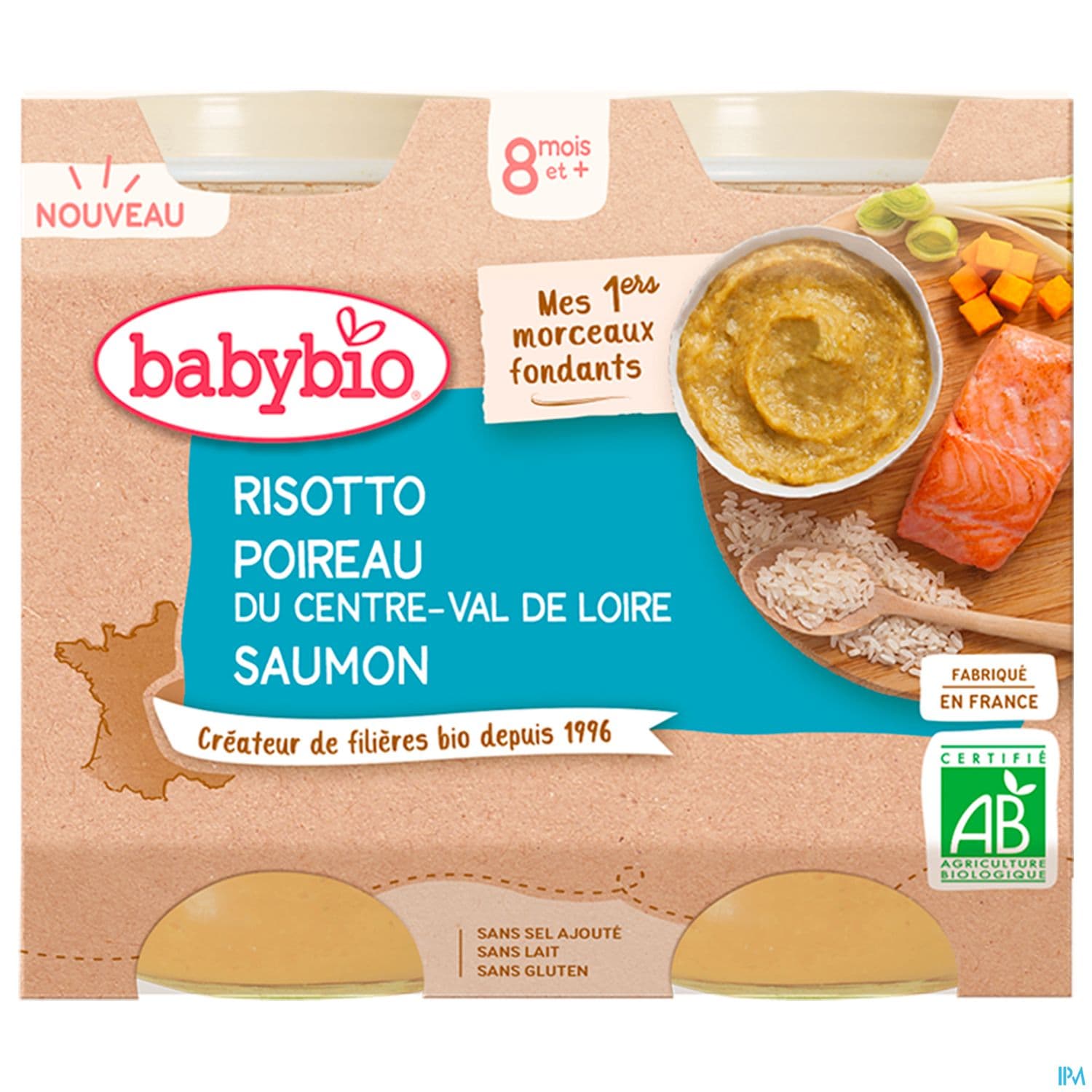 BABYBIO RISOTTO/POIREAU/SAUM2X200G