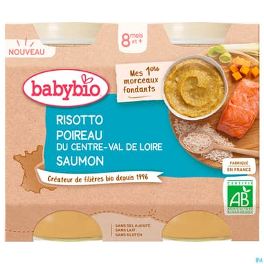 BABYBIO RISOTTO/POIREAU/SAUM2X200G