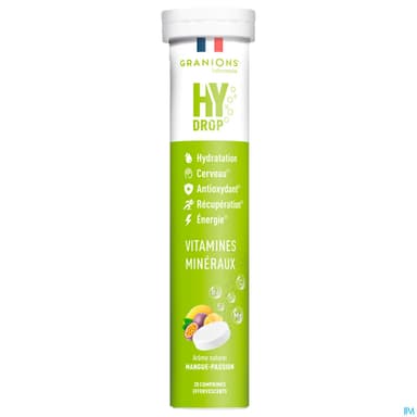 Granions Hydrop Pastille Hydratation Mangue Passion Comprime Effervescent 20