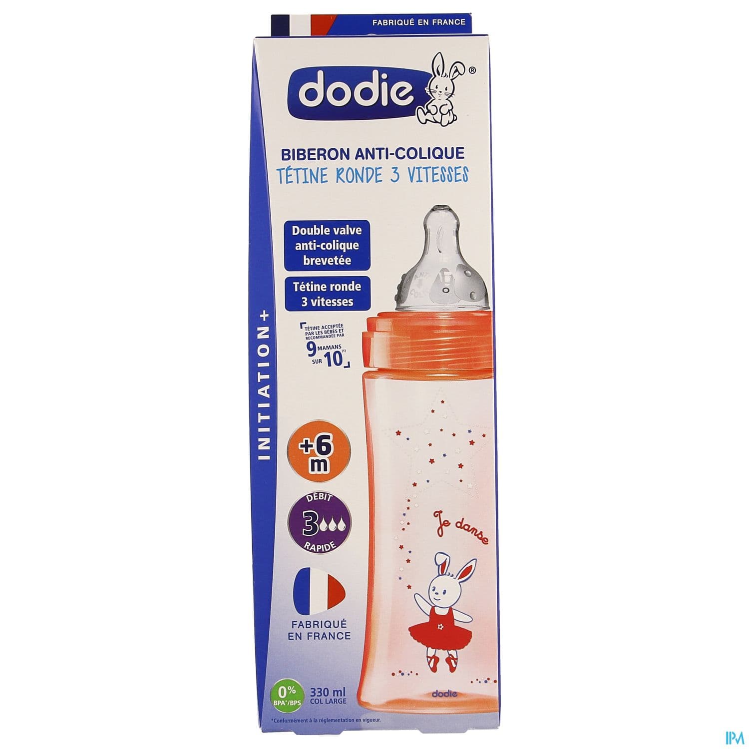 Dodie Initiation+ Biberon Anticolique Rose Danseuse +6mois 330ml
