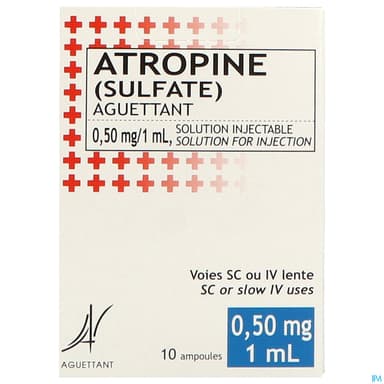 Aguettant Atropine Sulfate 0mg50/ml Solution Injectable 1ml 10