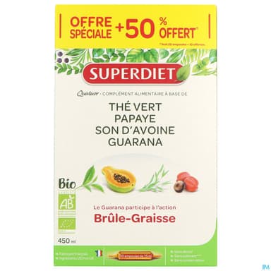 Superdiet Quatuor Bio Brule Graisse Amp 20 + 10off