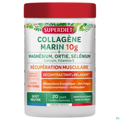 Superdiet Collagene Marin Masse Musculaire Poudre 240g