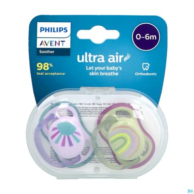 Avent Sucette Ultra Air 0/6mois X2
