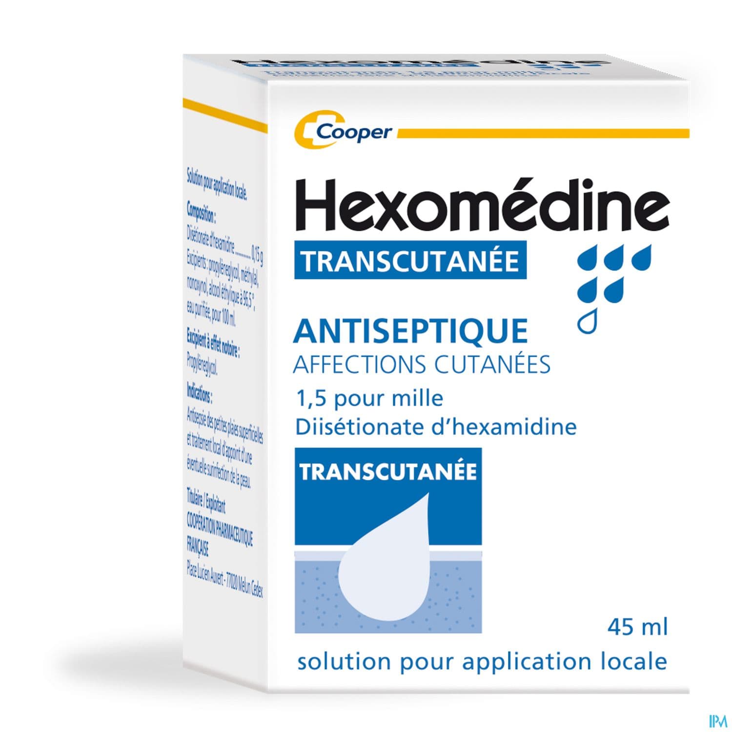 HEXOMEDINE TRANSCUTANEE FL 45ML
