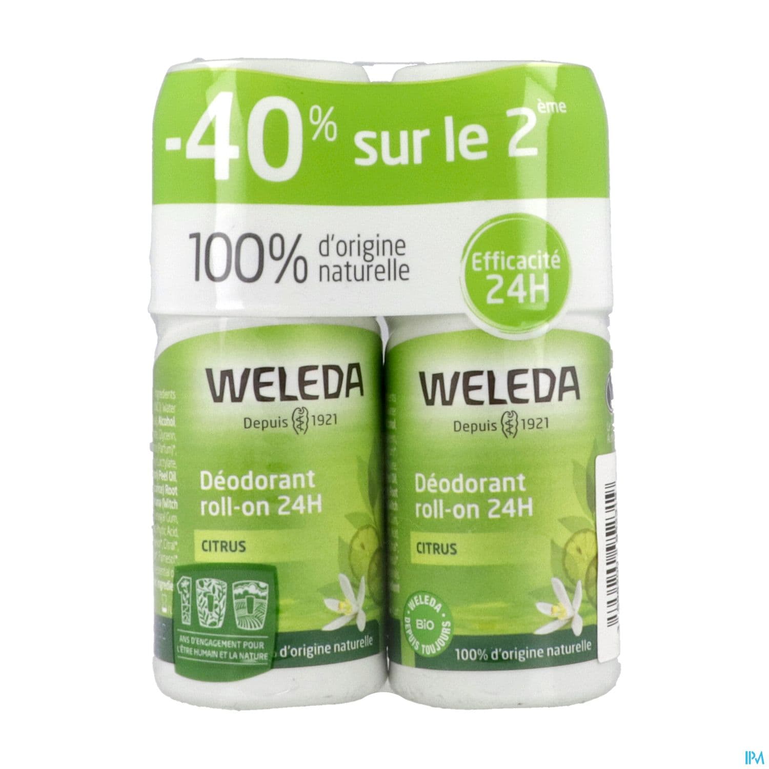 WELEDA DEOD24H CITRUS ROLLON50MLX2