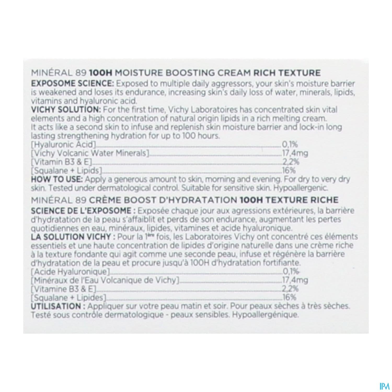 VICHY MINERAL89 CR BOOST RICHE50ML