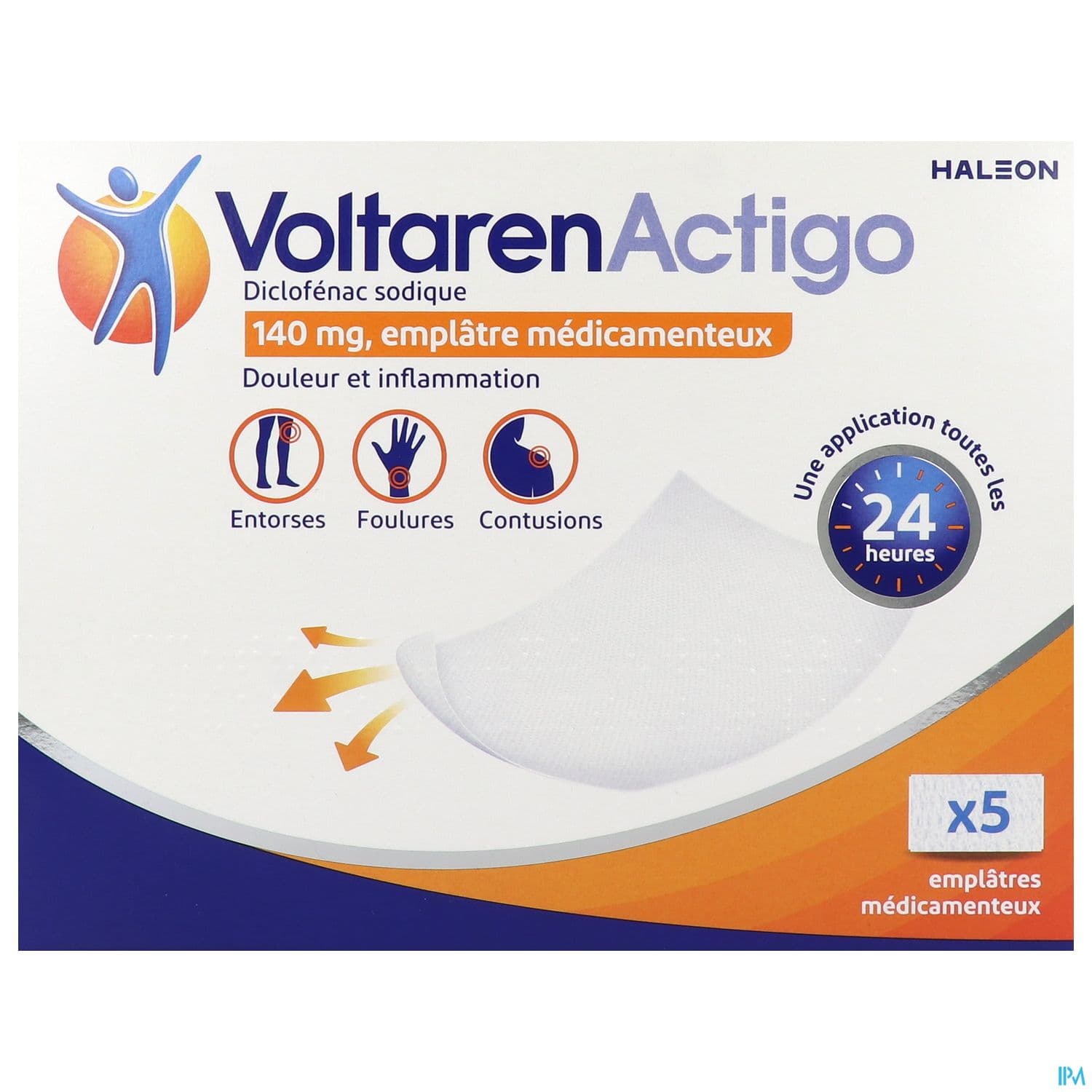 VOLTARENPLAST 5 EMPLATRES 24H