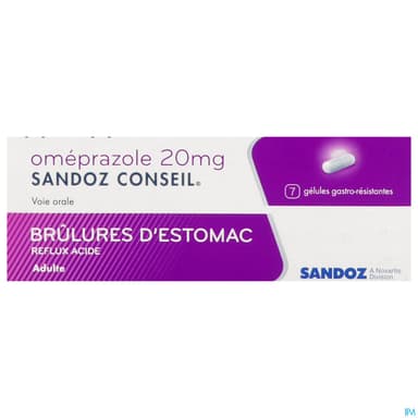 Omeprazole Sandoz Conseil 20mg Gelule Gastroresistante 7