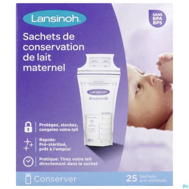 LANSINOH SACH CONSERV LAIT MATER25
