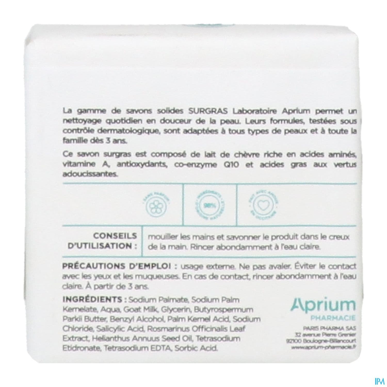 Laboratoire Aprium Savon Lait Chevre 100g