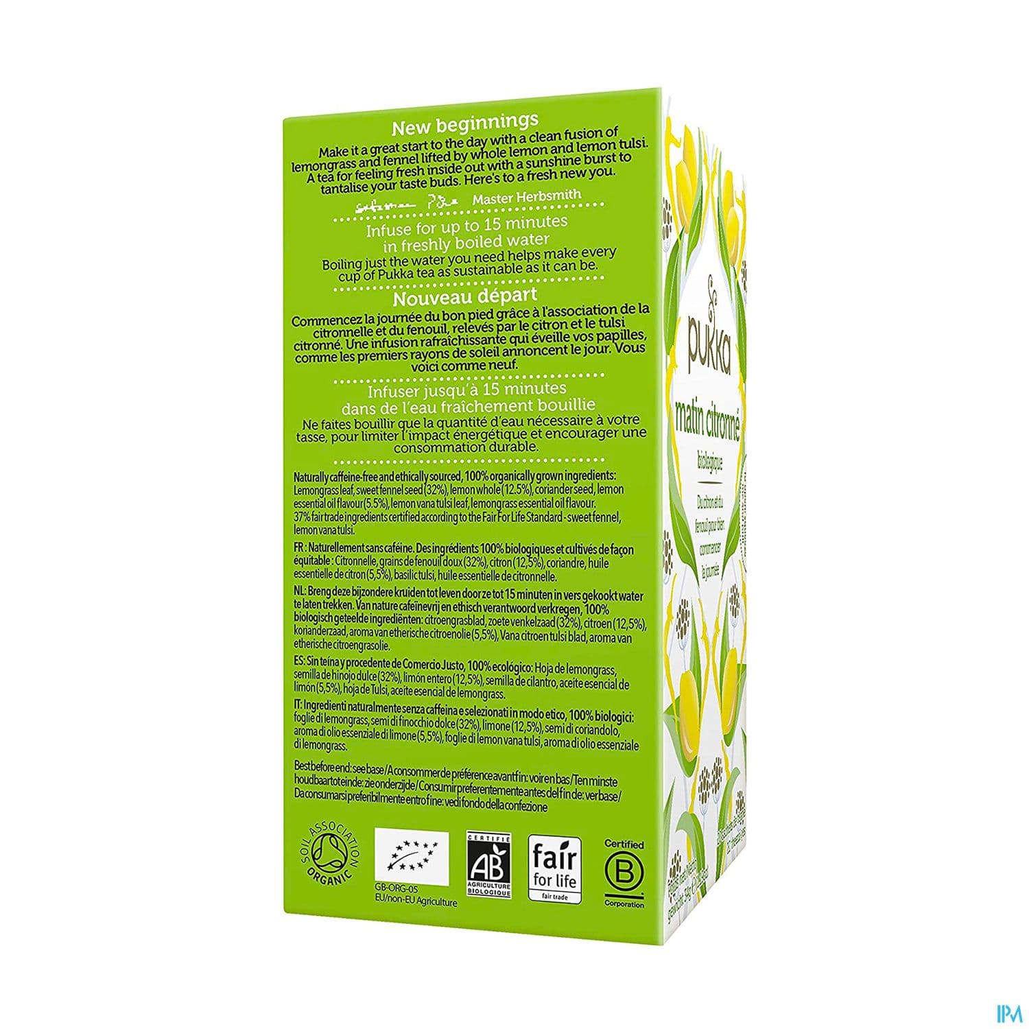 PUKKA INFUS MATIN CITRONNE SACH 20