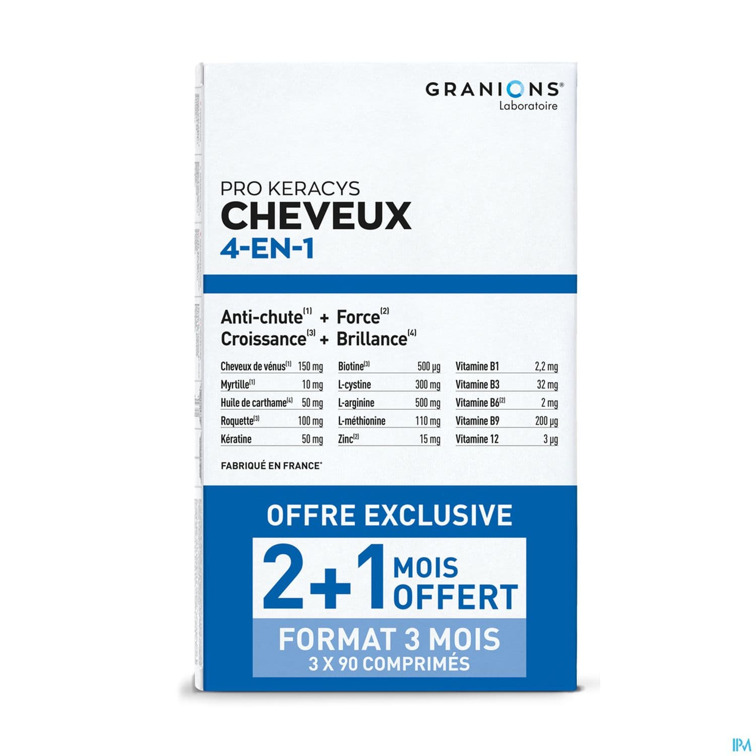 Granions Pro Keracys Cheveux 4en1 3mois Comprime 90 X3 Dont 1 Offert