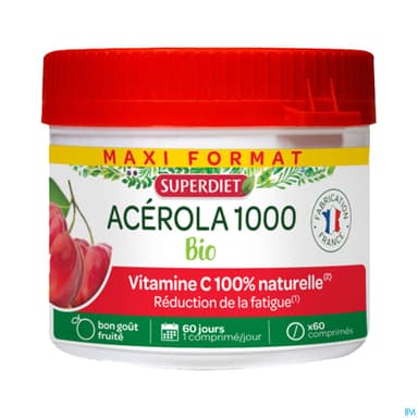 Superdiet Acerola 1000 Bio Comprime A Croquer 60