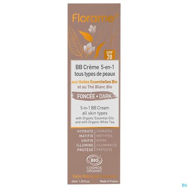 Florame Bb Creme 5en1 Spf20 Bio Teinte Fonce 40ml