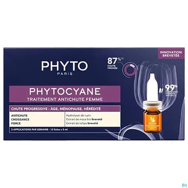 Phytocyane Traitement Antichute Femme Chute Progressive 5ml X12
