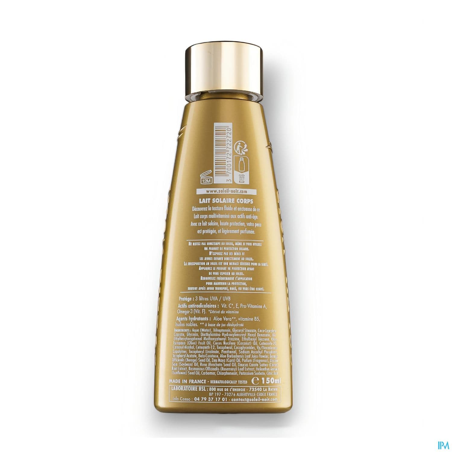 Soleil Noir Lait Solaire Vitamine Ip 30 Haute Protection 150ml