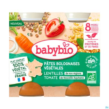 BABYBIO MENU CAROT/LENT CHI 2X200G