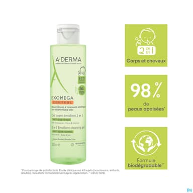 A-DERMA EXOMEGA CONT 2/1 GEL 200ML