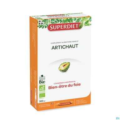 Superdiet Artichaut Bio Ampoule Buvable 15ml 20