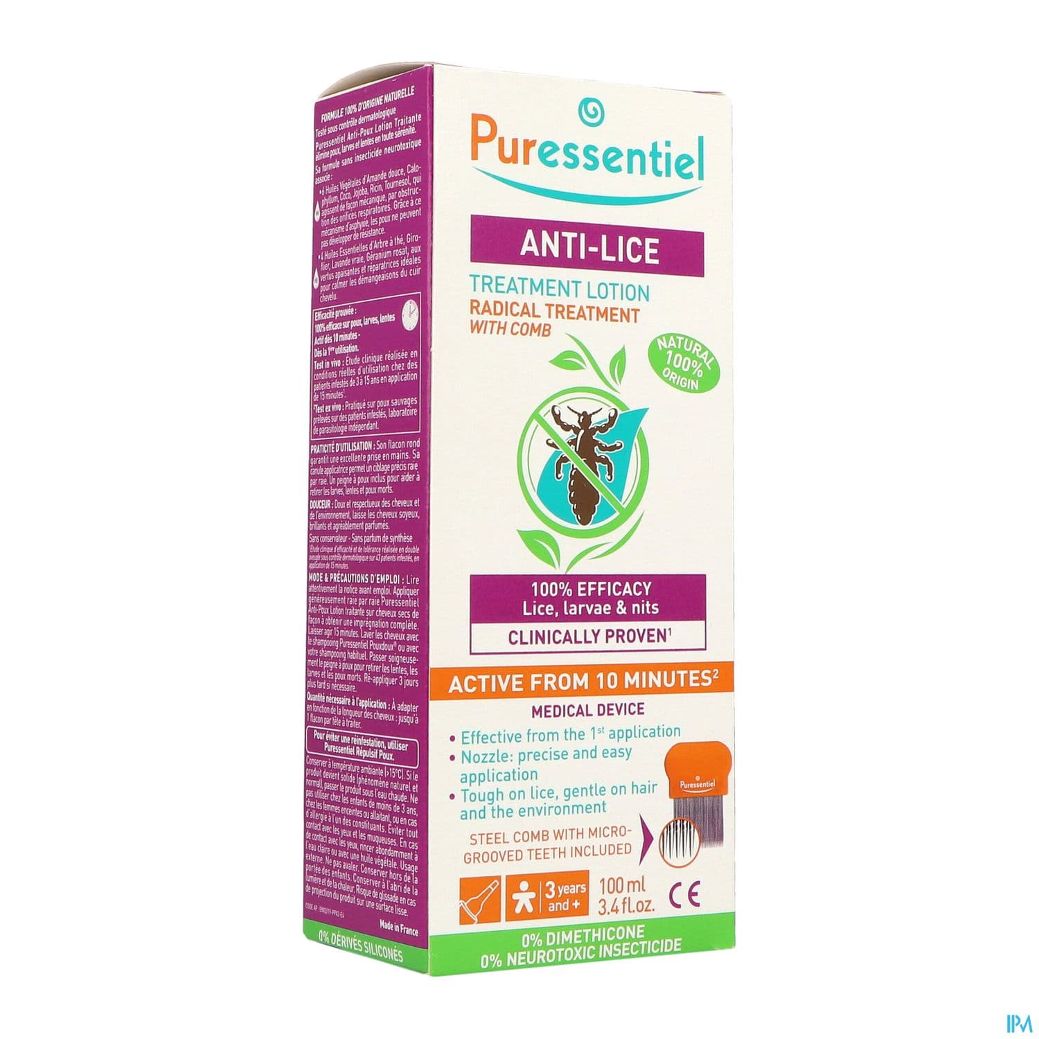 PURESSENTIEL LOT A/POUX100ML+PEIGN