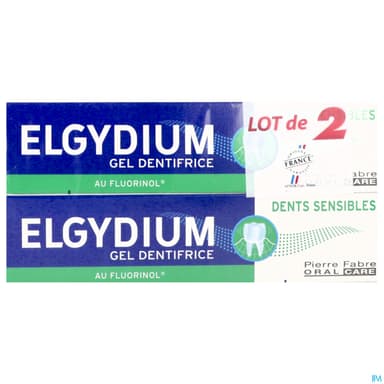 Elgydium Dents Sensibles Gel Dentifrice 75ml X2