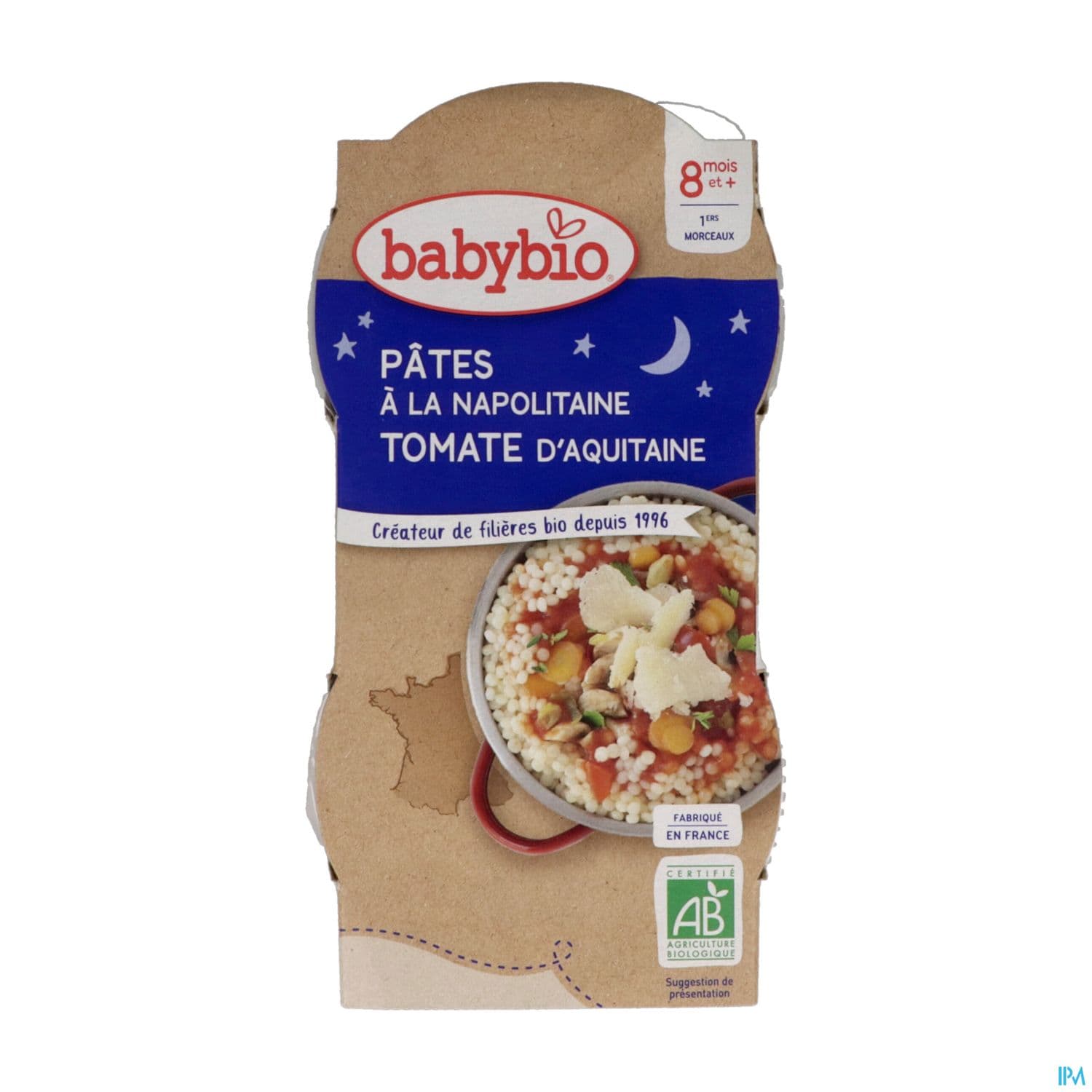 BABYBIO BON/NUIT PATE NAPOLI2X200G