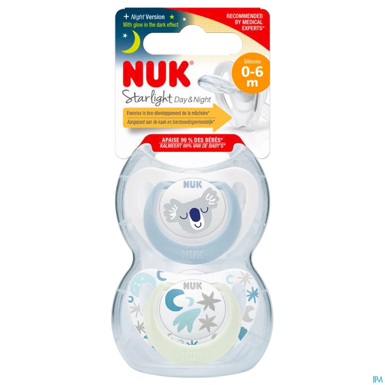 Nuk Sucette Silicone Starlight 0/6m Garcon X2