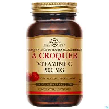 SOLGAR VIT C 500MG FRAMB/CRANB 90