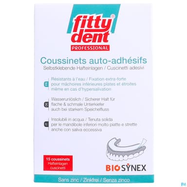 Fittydent Professionnal Coussinets Adhesifs Sans Zinc 15