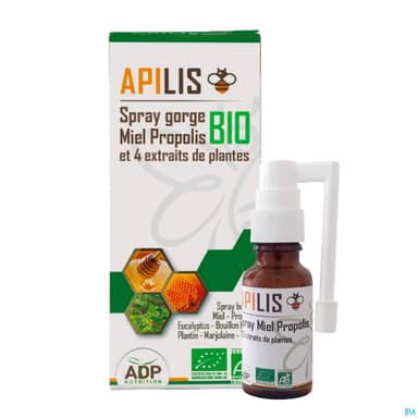 Adp Apilis Spray Gorge Miel Propolis Bio 20ml