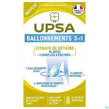 UPSA BALLONNEMENTS 3EN1 GELULE 40