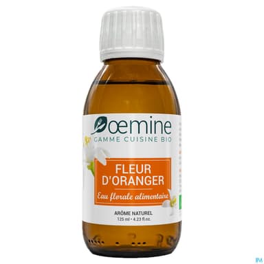 Oemine Eau De Fleur D'oranger Alimentaire Biologique 125ml