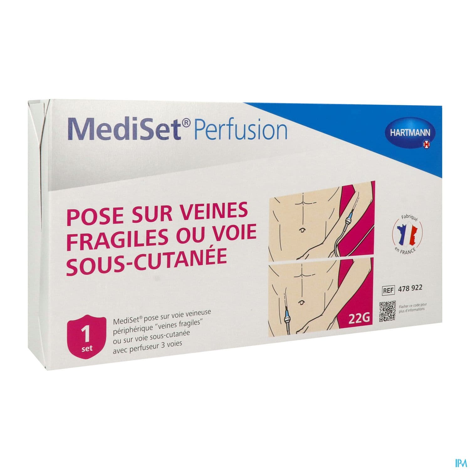 Hartmann Mediset Set De Pose De Perfusion Pour Veines Fragiles Ou Voie Sc Avec Perfuseur 3voies